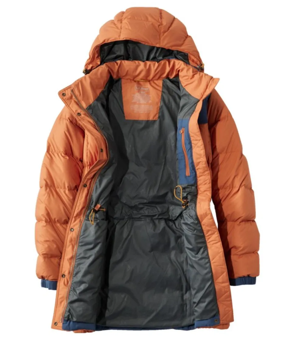 Sale L.L.Bean "Women's Mountain Classic Down Parka, Colorblock" Auburn/BrightMariner