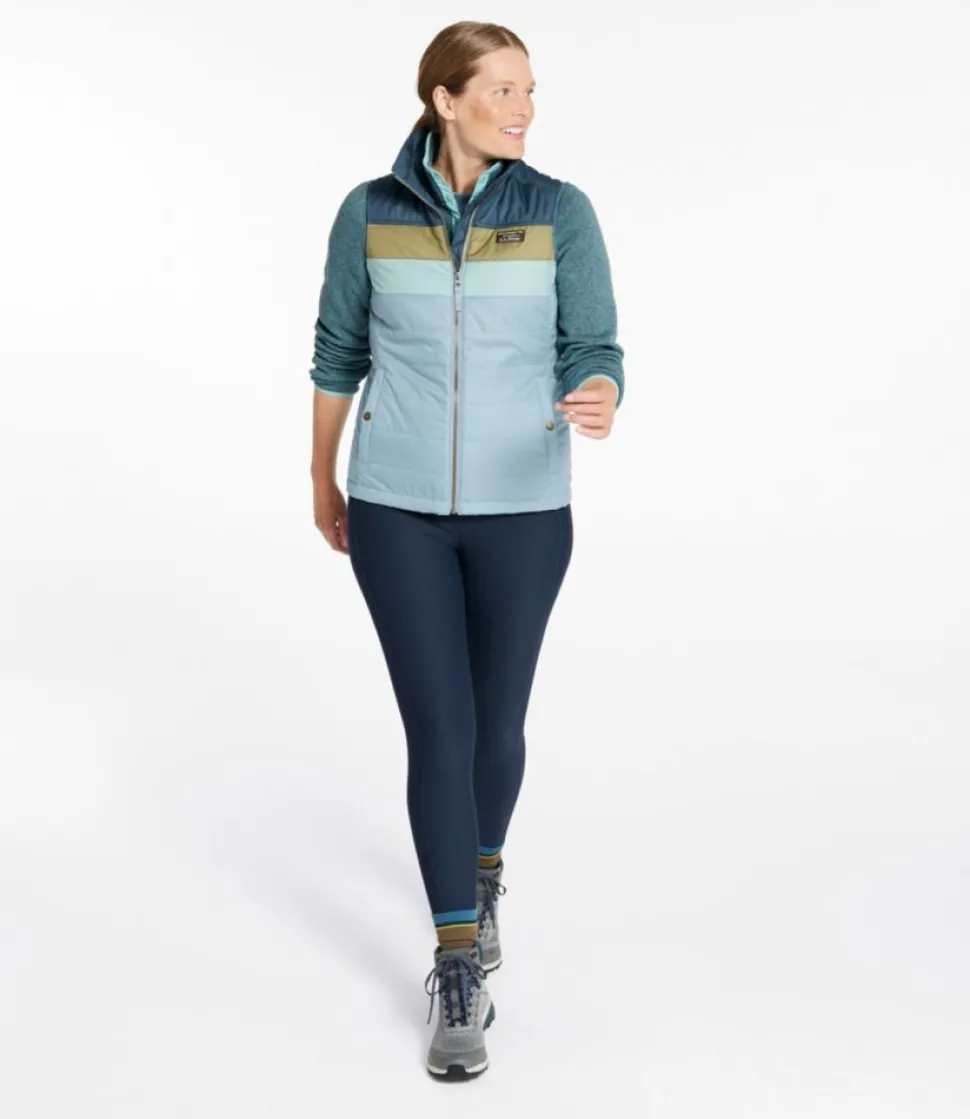 Discount L.L.Bean "Women's Mountain Classic Puffer Vest, Colorblock" StormBlue/SteelBlue