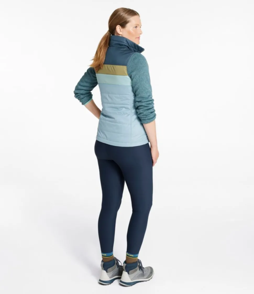 Discount L.L.Bean "Women's Mountain Classic Puffer Vest, Colorblock" StormBlue/SteelBlue