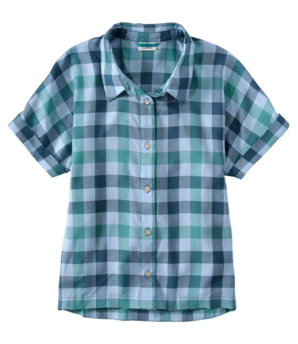 New L.L.Bean "Women's Mountainside Shirt" SiennaBrickStripe