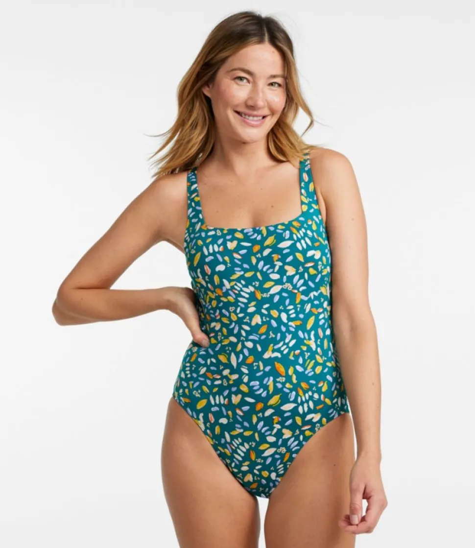Store L.L.Bean "Women's New Currents Swimwear, Squareneck Tanksuit Print"