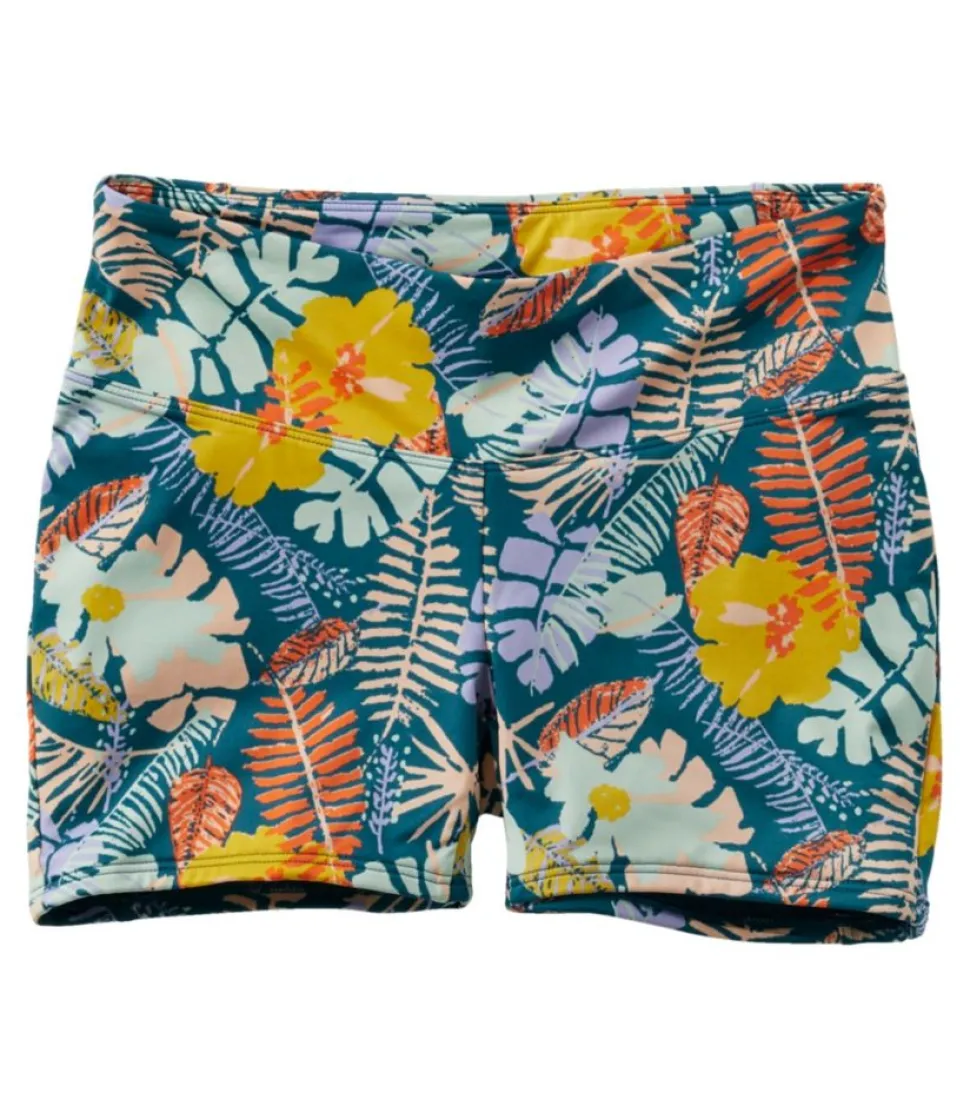 Hot L.L.Bean "Women's New Currents Swimwear, Swim Shorts Print" DeepwaterBlueMultiFern