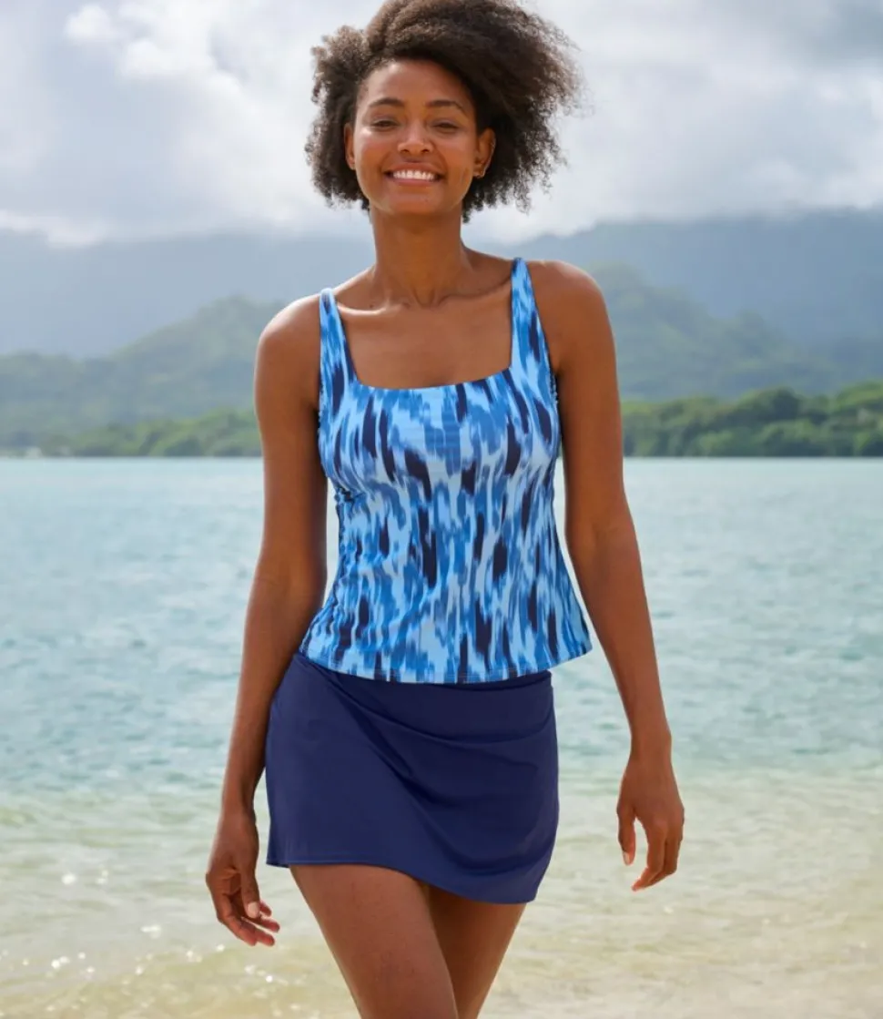 Hot L.L.Bean "Women's New Currents Swimwear, Ruched Swim Skort" Black
