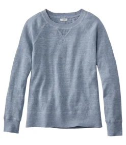 Outlet L.L.Bean "Women's Organic Cotton Slub Sweater, Crewneck Sweatshirt" SeaGreen