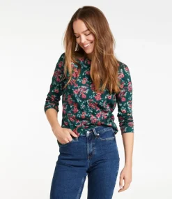 Best L.L.Bean "Women's Pima Cotton Tee, Long-Sleeve Crewneck Print"