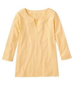 Cheap L.L.Bean "Women's Pima Cotton Tunic, Three-Quarter-Sleeve Splitneck"