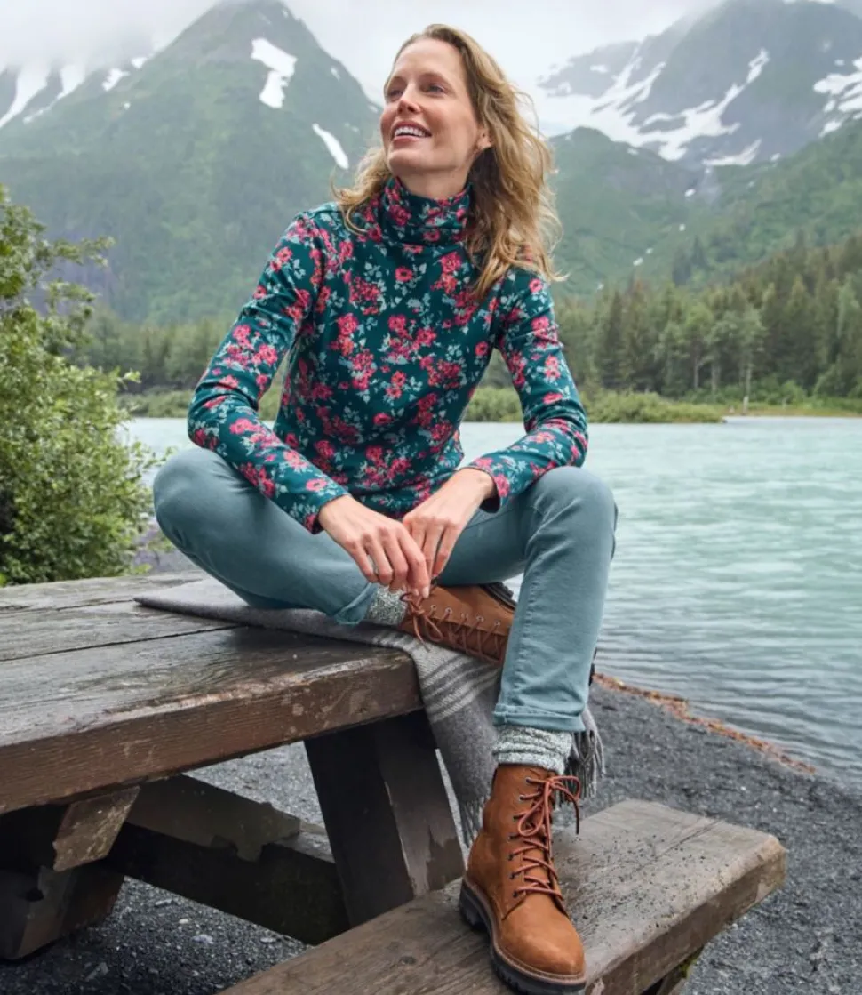 Discount L.L.Bean "Women's Pima Cotton Turtleneck, Long-Sleeve Print"
