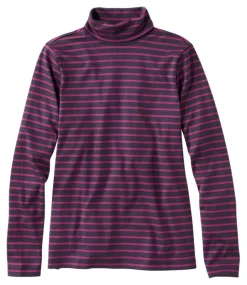 Cheap L.L.Bean "Women's Pima Turtleneck, Long-Sleeve Stripe"