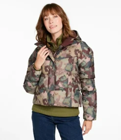 Online L.L.Bean "Women's Popham Puffer Jacket, Print" MauveTaupeBlurredCamo