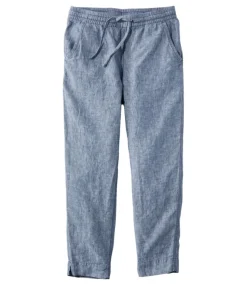 Discount L.L.Bean "Women's Premium Linen Breezy Pull-On Ankle Pants, Mid-Rise Tapered-Leg"