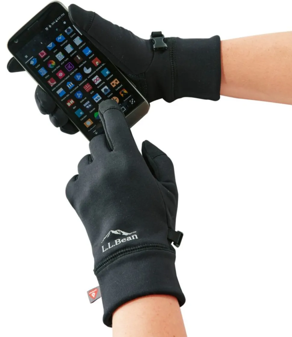 Hot L.L.Bean "Women's Primaloft Therma-Stretch Fleece Gloves" Black