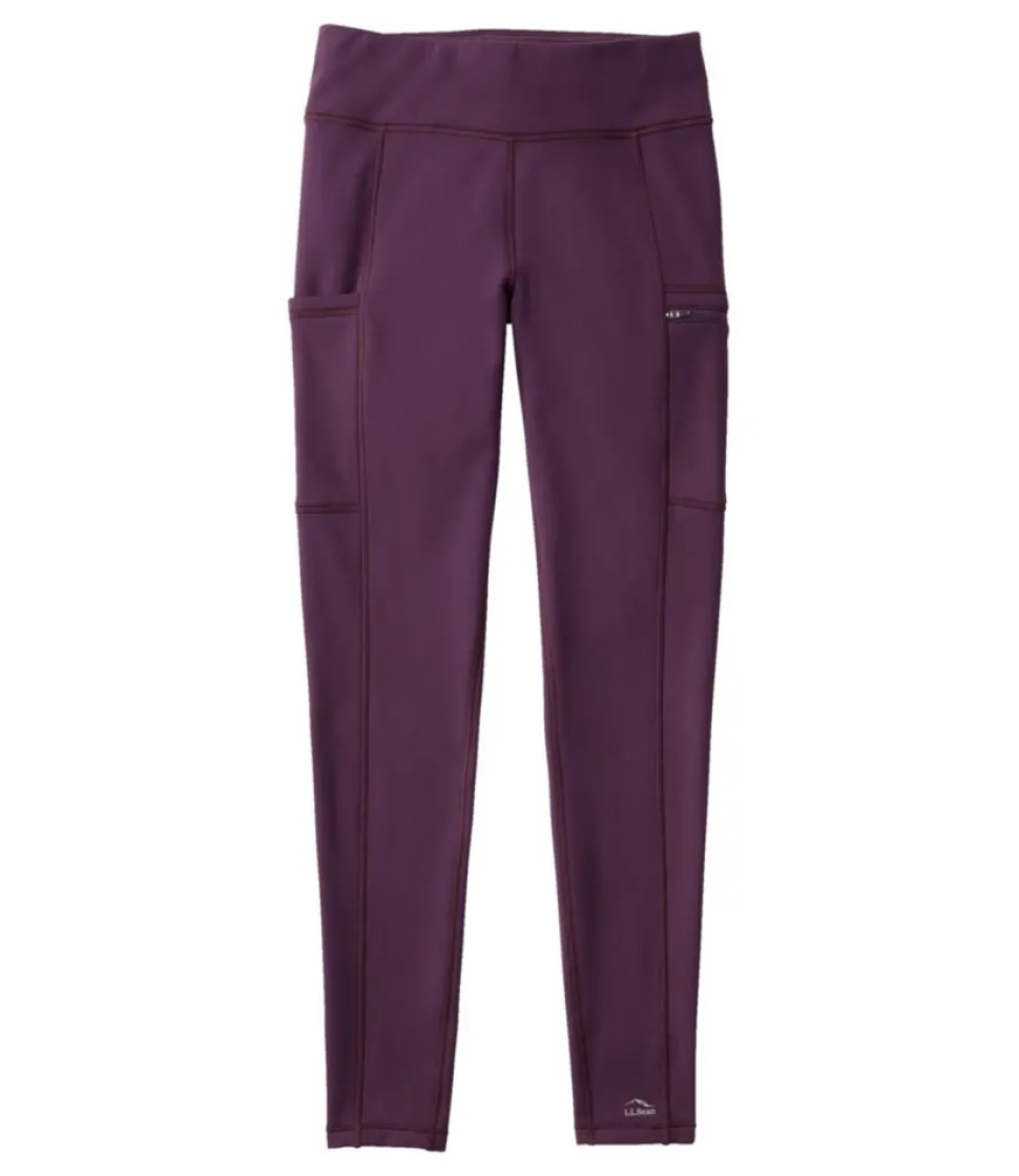 Sale L.L.Bean "Women's PrimaLoft ThermaStretch Fleece Pocket Tights, Mid-Rise"