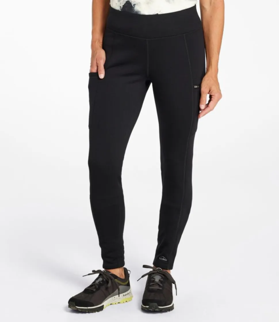 Sale L.L.Bean "Women's PrimaLoft ThermaStretch Fleece Pocket Tights, Mid-Rise"