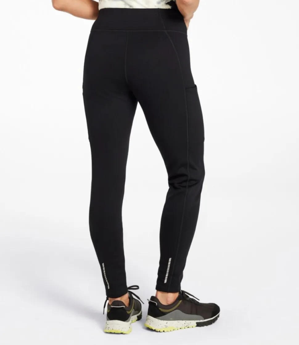 Sale L.L.Bean "Women's PrimaLoft ThermaStretch Fleece Pocket Tights, Mid-Rise"