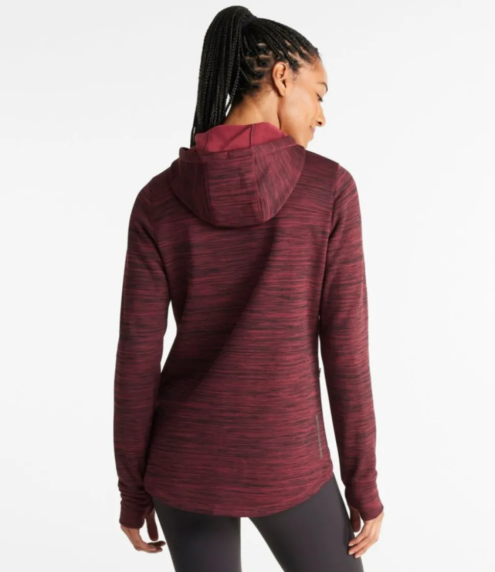 Shop L.L.Bean "Women's PrimaLoft ThermaStretch Fleece, Full-Zip Hoodie" GrayBirchStrie
