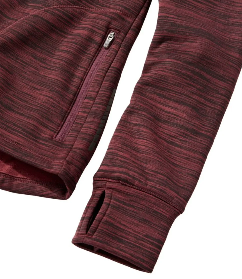 Shop L.L.Bean "Women's PrimaLoft ThermaStretch Fleece, Full-Zip Hoodie" GrayBirchStrie