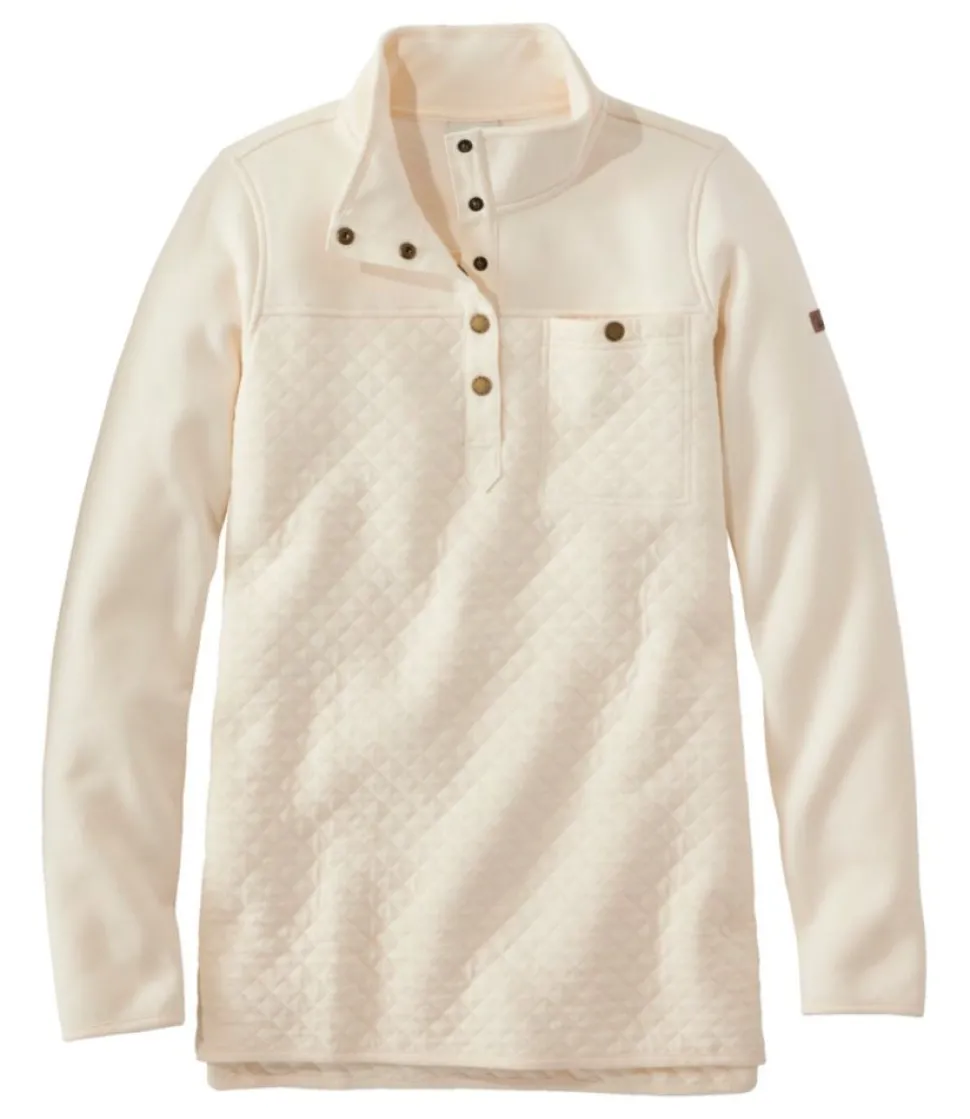 Hot L.L.Bean "Women's Quilted Sweatshirt, Mockneck Tunic"
