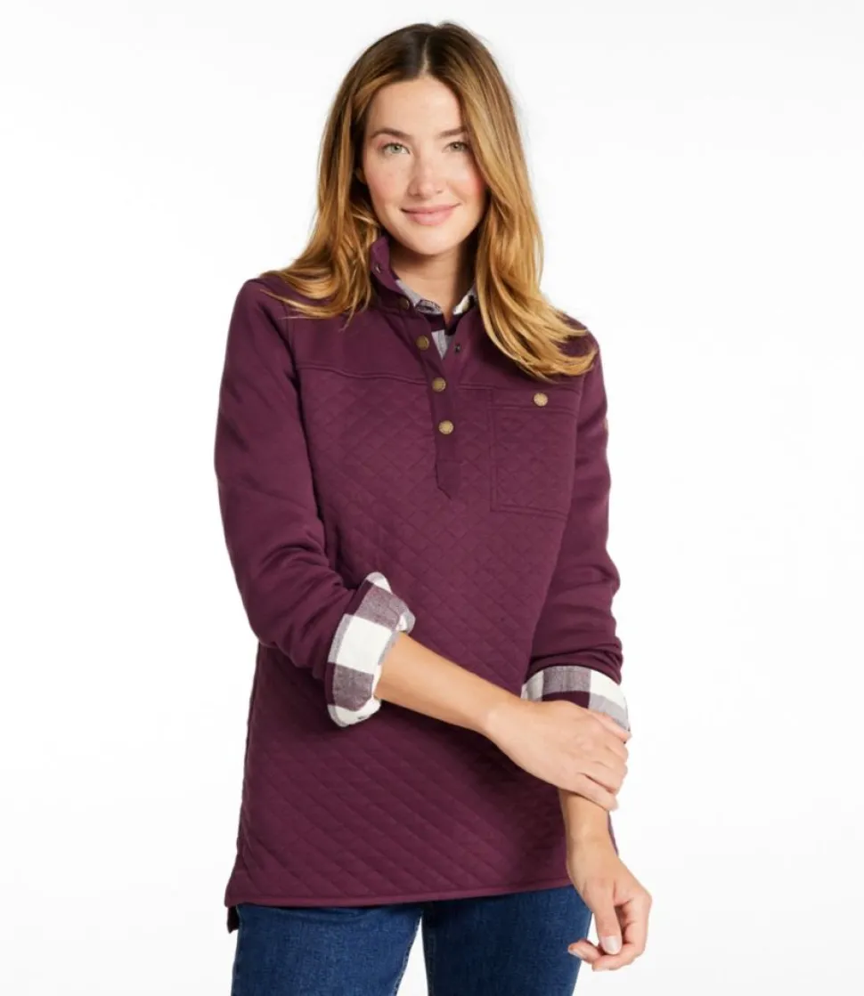 Hot L.L.Bean "Women's Quilted Sweatshirt, Mockneck Tunic"