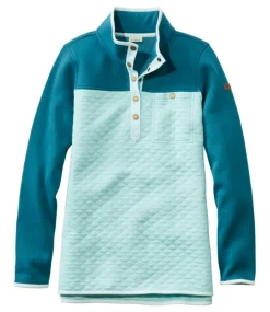 Shop L.L.Bean "Women's Quilted Sweatshirt, Mockneck Tunic Colorblock"