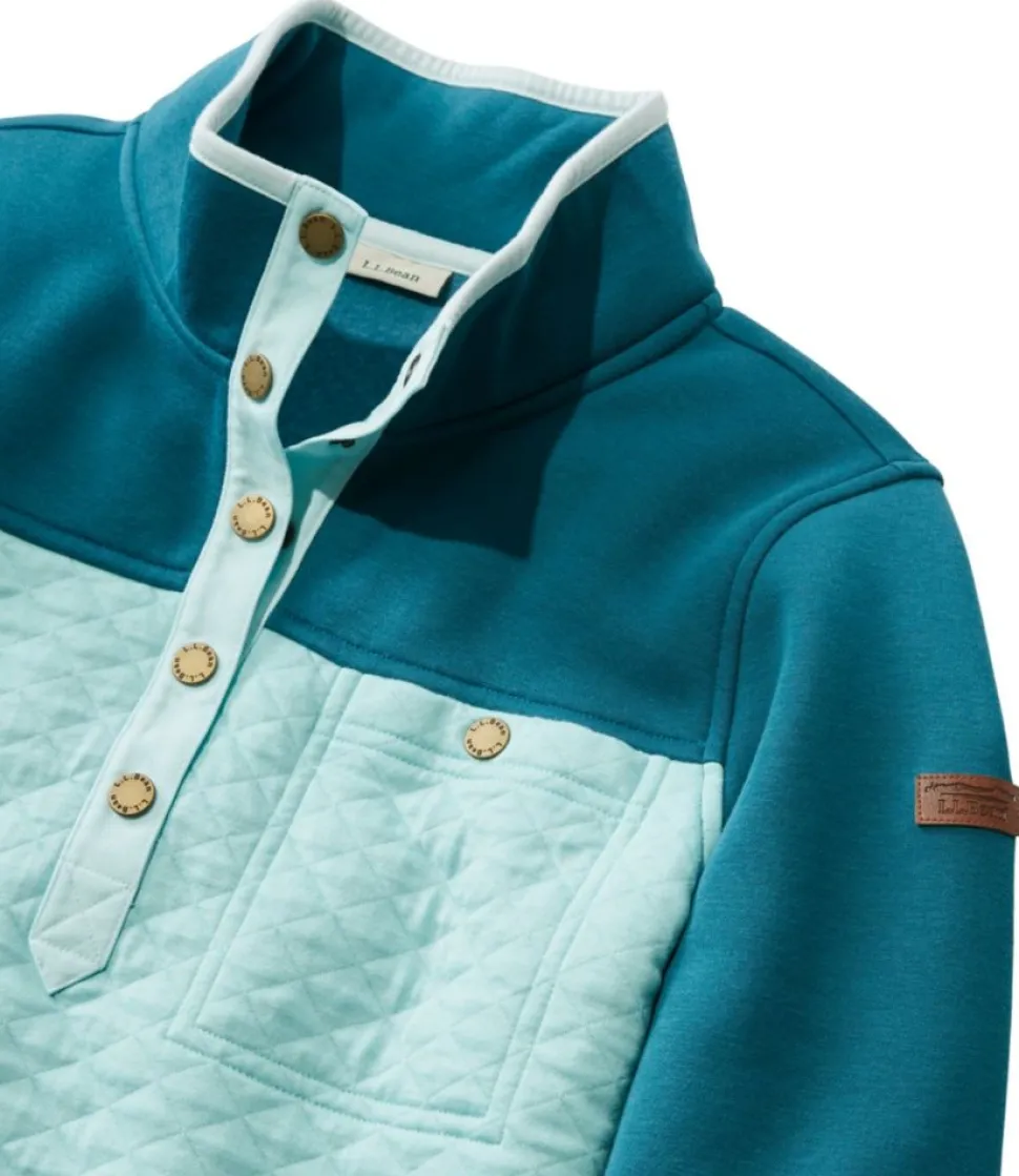 Shop L.L.Bean "Women's Quilted Sweatshirt, Mockneck Tunic Colorblock"
