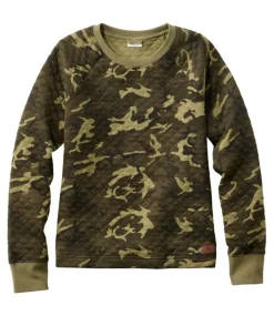Best Sale L.L.Bean "Women's Quilted Sweatshirt, Crewneck Pullover Print"