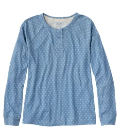 Cheap L.L.Bean "Women's Restorative Sleepwear, Long-Sleeve Henley Print"