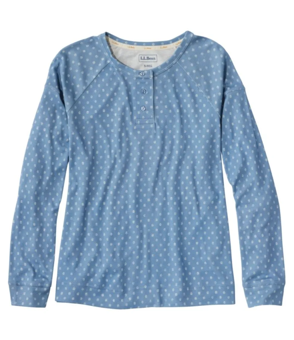 Cheap L.L.Bean "Women's Restorative Sleepwear, Long-Sleeve Henley Print"