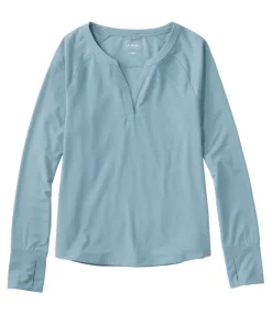 Flash Sale L.L.Bean "Women's Ribbed Performance Tee, Long-Sleeve Splitneck"