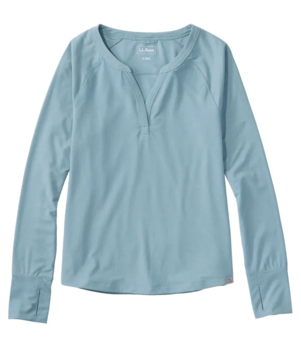Flash Sale L.L.Bean "Women's Ribbed Performance Tee, Long-Sleeve Splitneck"