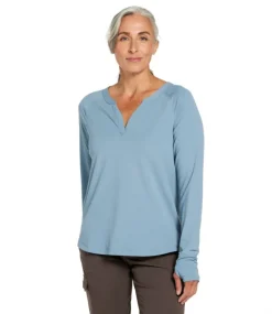 Flash Sale L.L.Bean "Women's Ribbed Performance Tee, Long-Sleeve Splitneck"