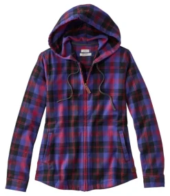 Flash Sale L.L.Bean "Women's Scotch Plaid Flannel Shirt, Relaxed Zip Hoodie"