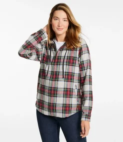 Flash Sale L.L.Bean "Women's Scotch Plaid Flannel Shirt, Relaxed Zip Hoodie"