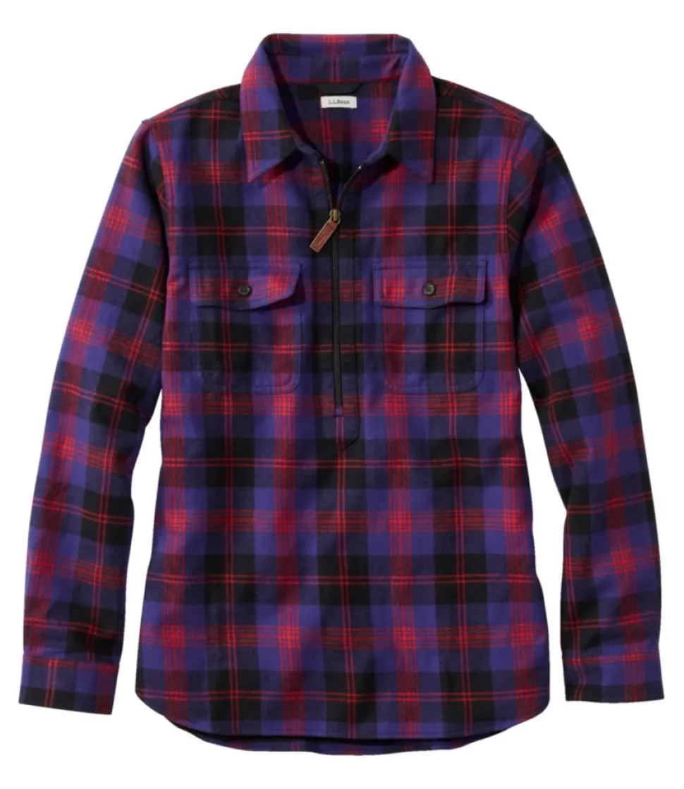 Flash Sale L.L.Bean "Women's Scotch Plaid Flannel Shirt, Quarter-Zip"