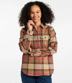 Flash Sale L.L.Bean "Women's Scotch Plaid Flannel Shirt, Quarter-Zip"