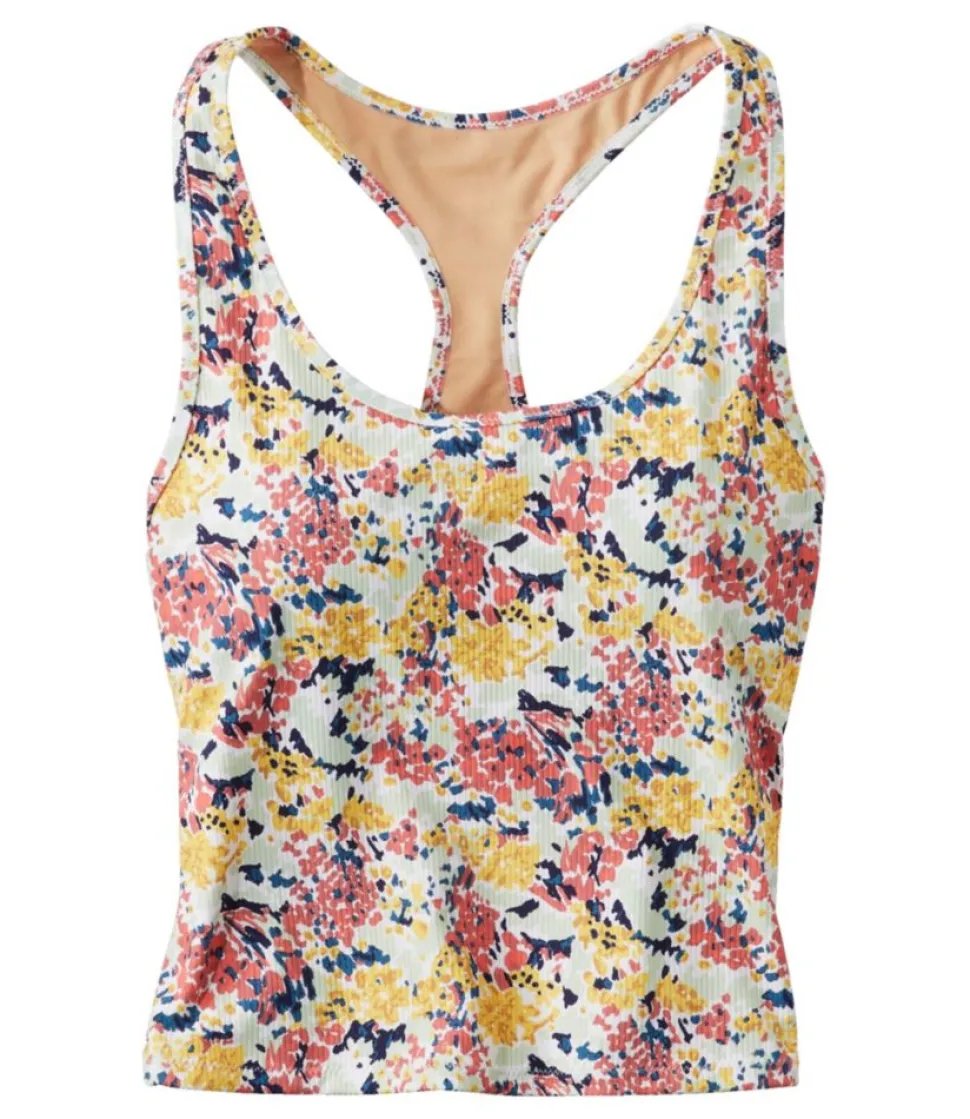 Cheap L.L.Bean "Women's Sea Cove Swimwear, Tankini Top Print" HotCoralFloralMulti