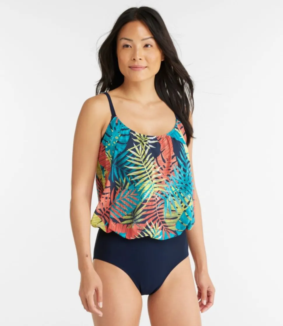 Shop L.L.Bean "Women's Shaping Swimwear, Blouson Tanksuit Print"