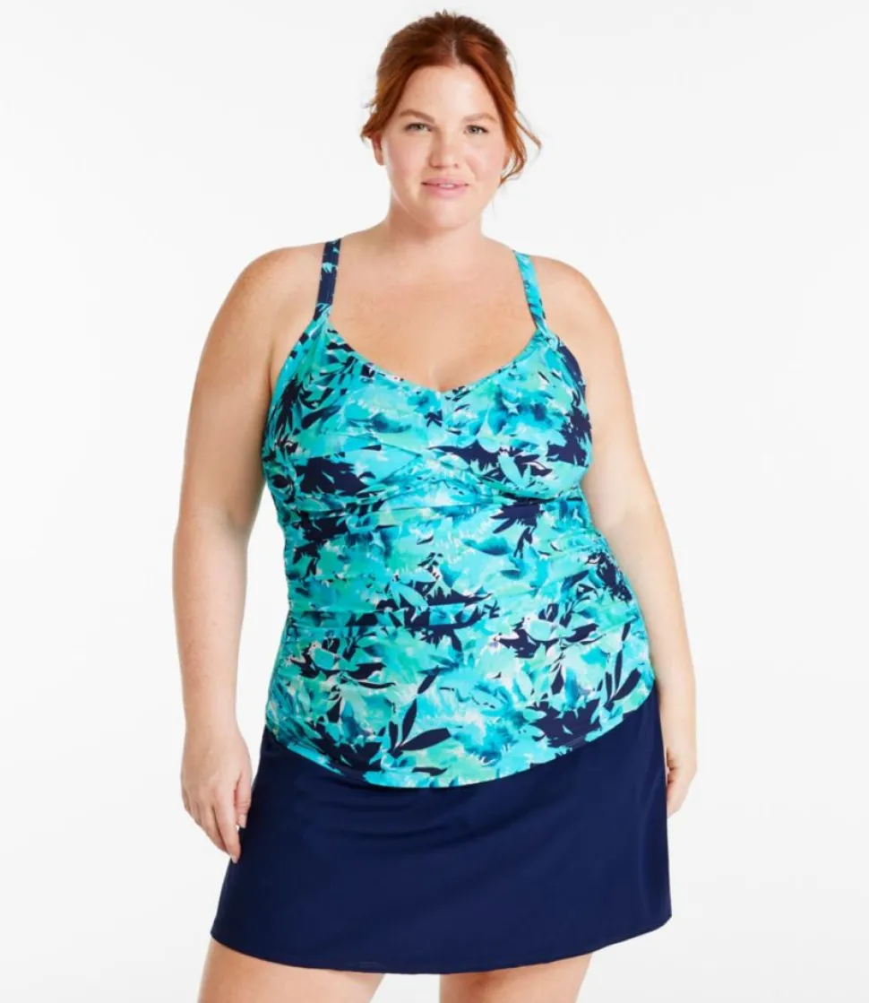 Flash Sale L.L.Bean "Women's Shaping Swimwear, Tankini Top Print" DeepwaterBlueFloral