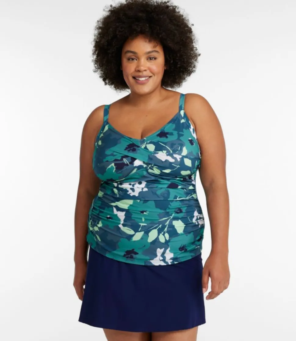 Flash Sale L.L.Bean "Women's Shaping Swimwear, Tankini Top Print" DeepwaterBlueFloral