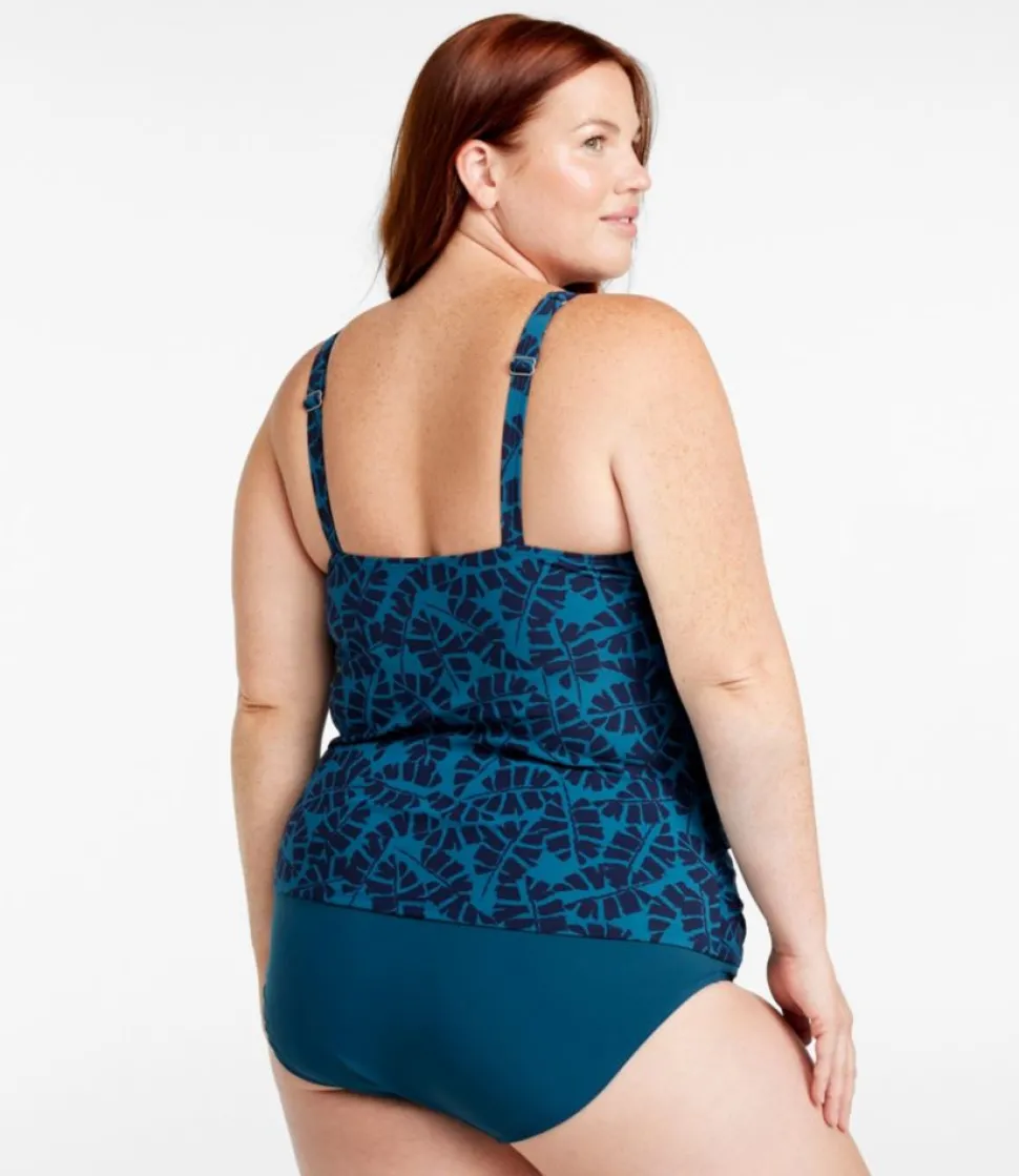 Flash Sale L.L.Bean "Women's Shaping Swimwear, Tankini Top Print" DeepwaterBlueFloral