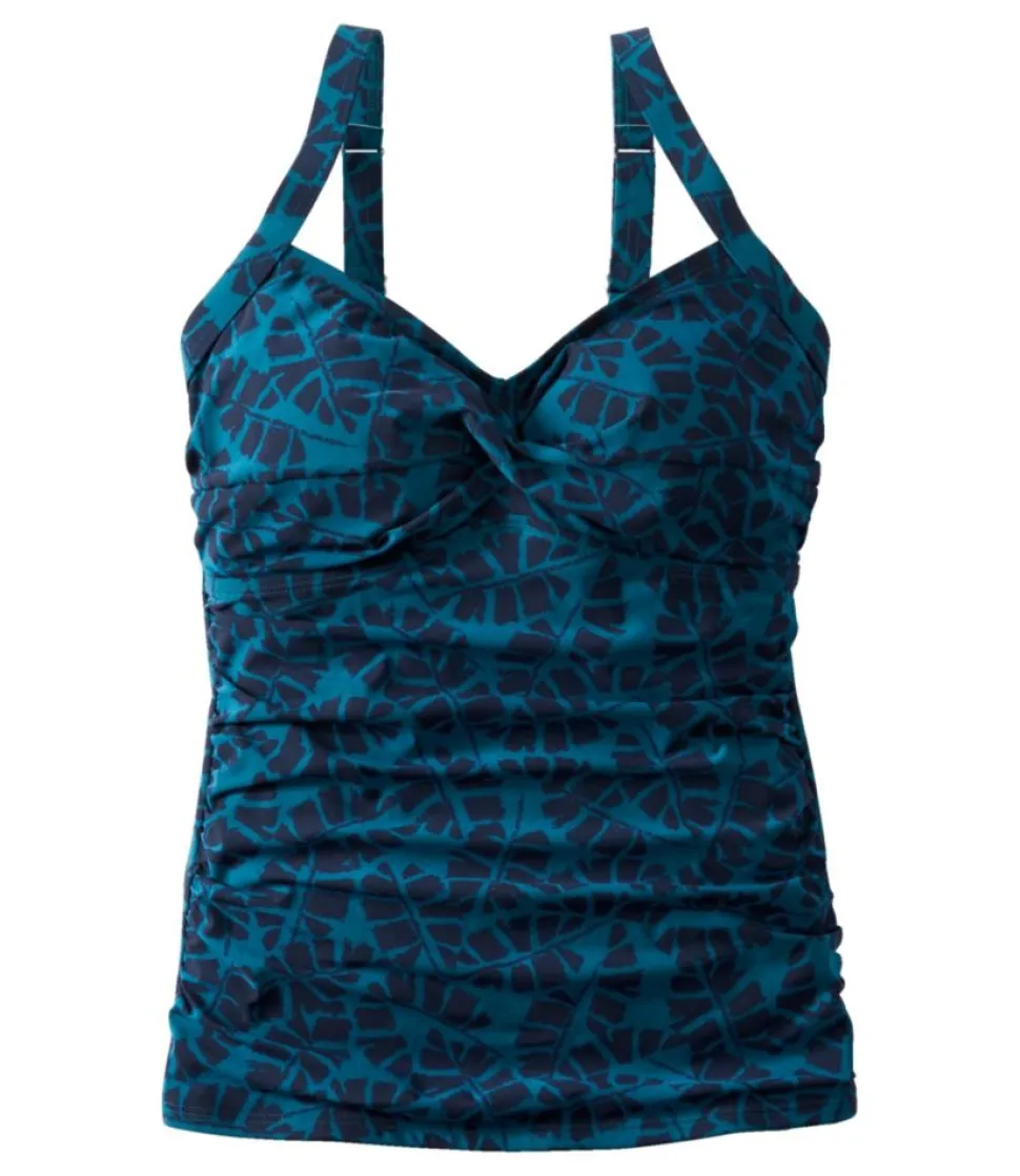 Flash Sale L.L.Bean "Women's Shaping Swimwear, Tankini Top Print" DeepwaterBlueFloral