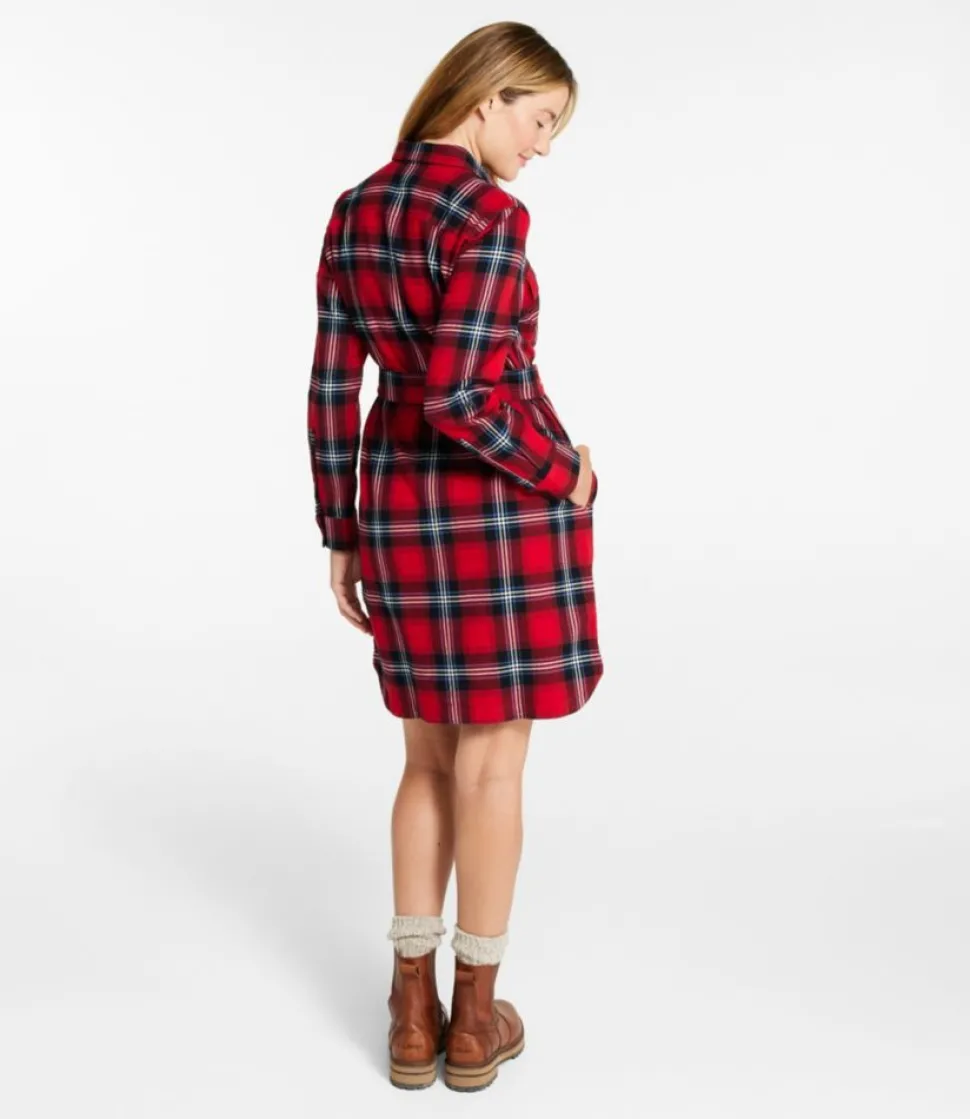 Discount L.L.Bean "Women's Signature Camp Flannel Shirt Dress, Button-Front"