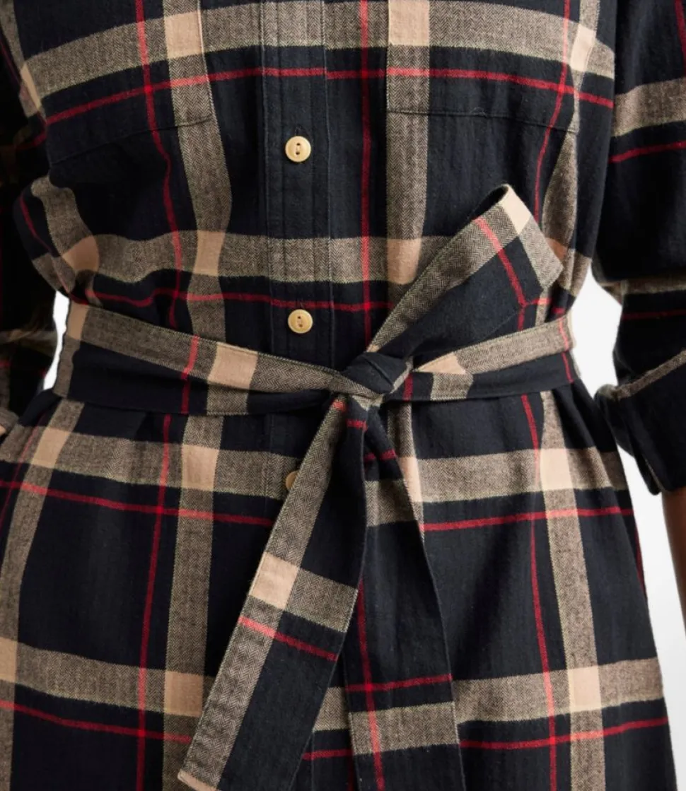 Discount L.L.Bean "Women's Signature Camp Flannel Shirt Dress, Button-Front"