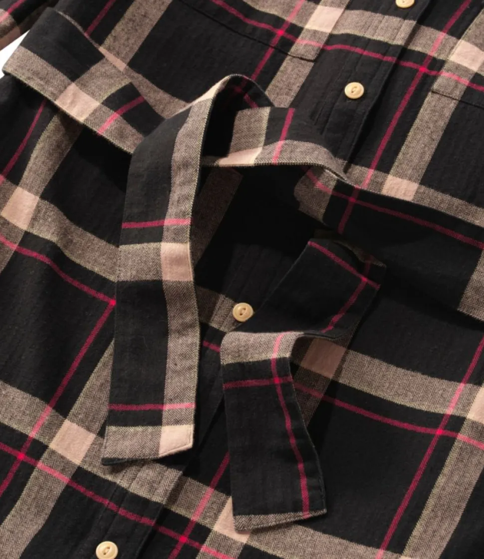 Discount L.L.Bean "Women's Signature Camp Flannel Shirt Dress, Button-Front"