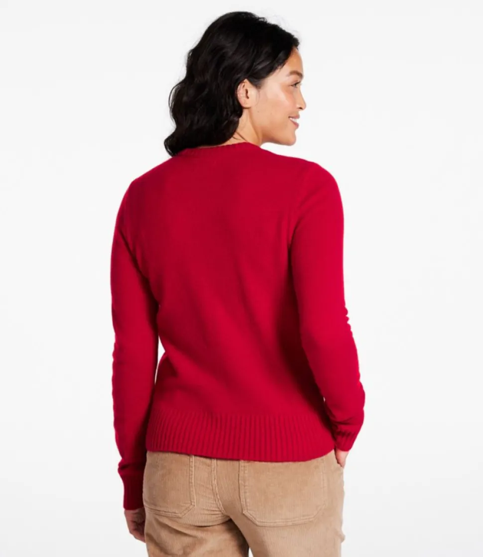 Shop L.L.Bean "Women's Signature Camp Merino Wool Sweater, Pullover Intarsia" RoyalRedMaine