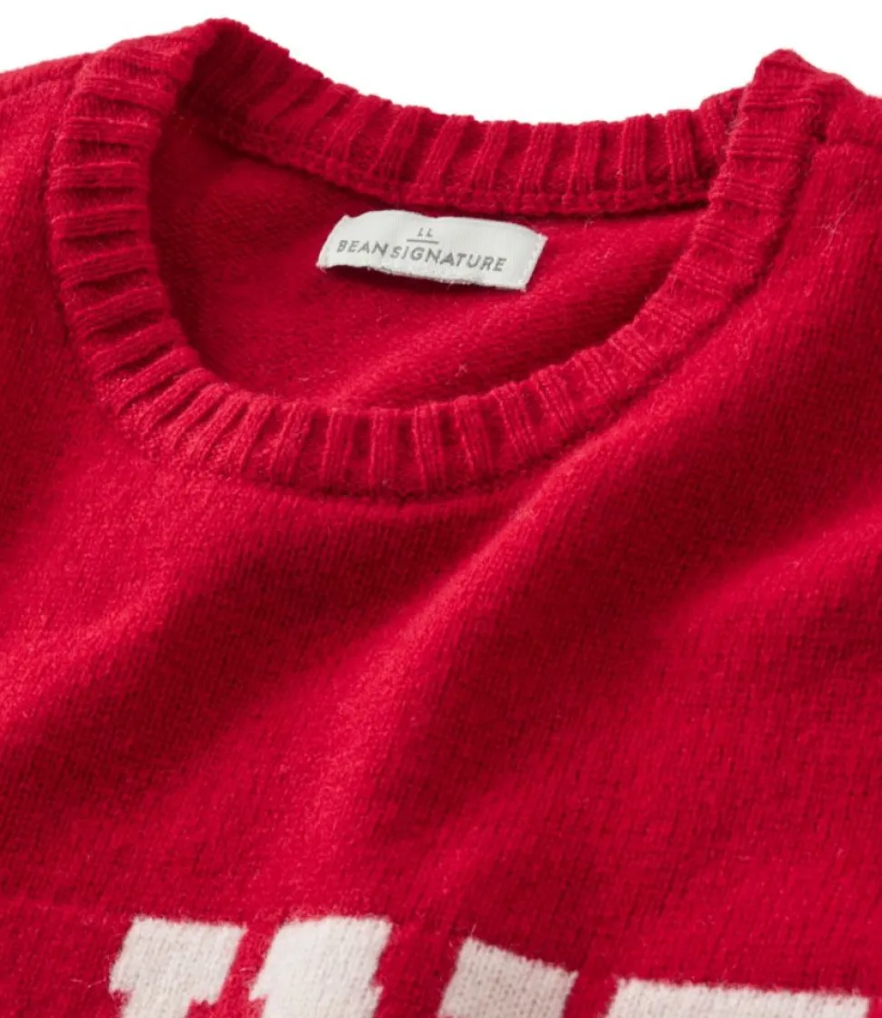 Shop L.L.Bean "Women's Signature Camp Merino Wool Sweater, Pullover Intarsia" RoyalRedMaine