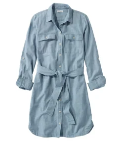 Fashion L.L.Bean "Women's Signature Camp Shirt Dress, Button-Front"