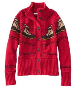 Online L.L.Bean "Women's Signature Cotton Fisherman Sweater, Short Cardigan Fair Isle"