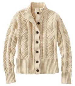 New L.L.Bean "Women's Signature Cotton Fisherman Sweater, Short Cardigan"