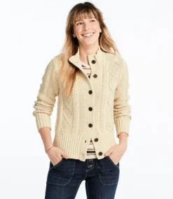 New L.L.Bean "Women's Signature Cotton Fisherman Sweater, Short Cardigan"