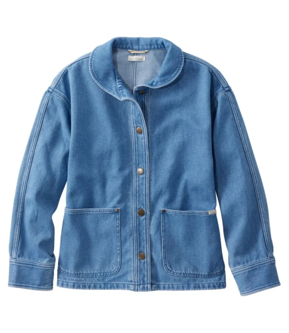 Discount L.L.Bean "Women's Signature Denim Chore Shirt" WashedIndigo